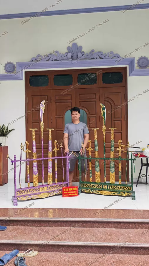 Bộ Pháp Khí/Bộ Binh Khí Hầu Màu Vàng/Giả Cổ/Hồng – ảnh 3 – mã DT-030-03