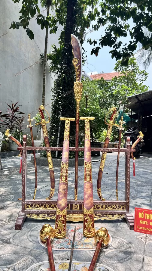 Bộ Pháp Khí/Bộ Binh Khí Hầu Màu Vàng/Giả Cổ/Hồng – ảnh 4 – mã DT-030-04