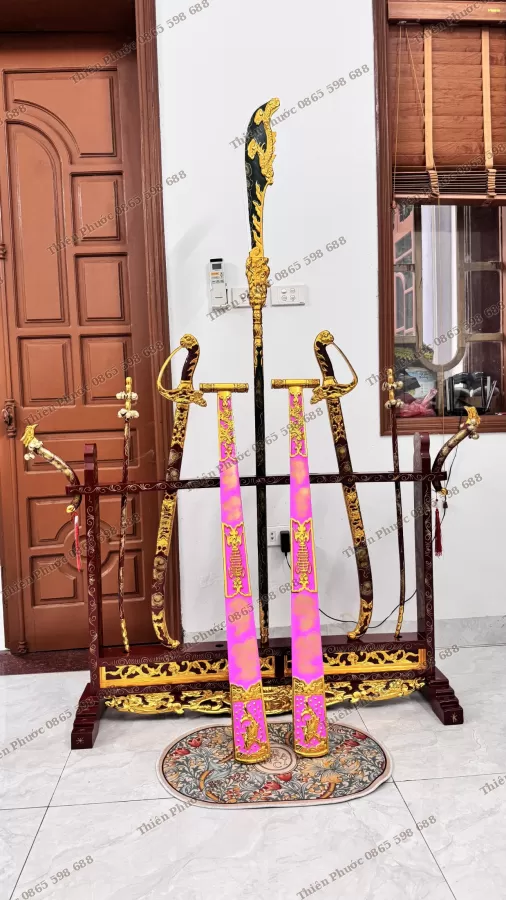 Bộ Pháp Khí/Bộ Binh Khí Hầu Màu Vàng/Giả Cổ/Hồng – ảnh 8 – mã DT-030-08