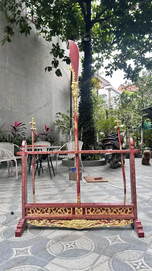 Bộ Pháp Khí Màu Đỏ - Bộ Binh Khí Đỏ I Đao, Kiếm, Hèo, Mái Chèo – ảnh 7 – mã DT-022-13