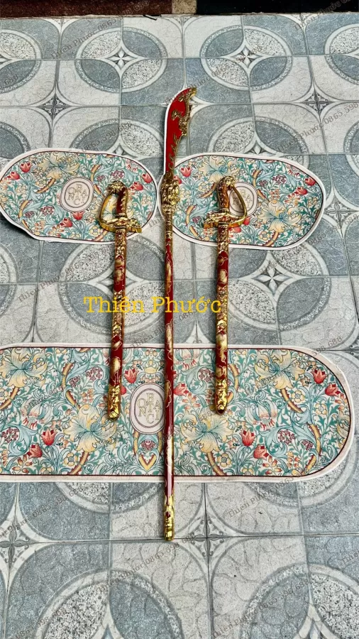 Bộ Pháp Khí Màu Đỏ - Bộ Binh Khí Đỏ I Đao, Kiếm, Hèo, Mái Chèo – ảnh 12 – mã DT-022-19