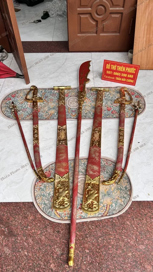 Bộ Pháp Khí Màu Đỏ - Bộ Binh Khí Đỏ I Đao, Kiếm, Hèo, Mái Chèo – ảnh 18 – mã DT-022-25