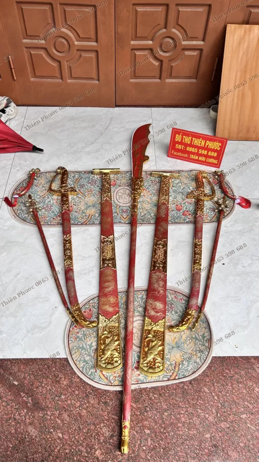 Bộ Pháp Khí Màu Đỏ - Bộ Binh Khí Đỏ I Đao, Kiếm, Hèo, Mái Chèo – ảnh 19 – mã DT-022-26