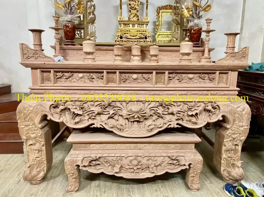 Sập thờ, Sập thờ nhị cấp, Sập thờ tam cấp, Ban chùa, Ban Điện – ảnh 32 – mã DT-004-02