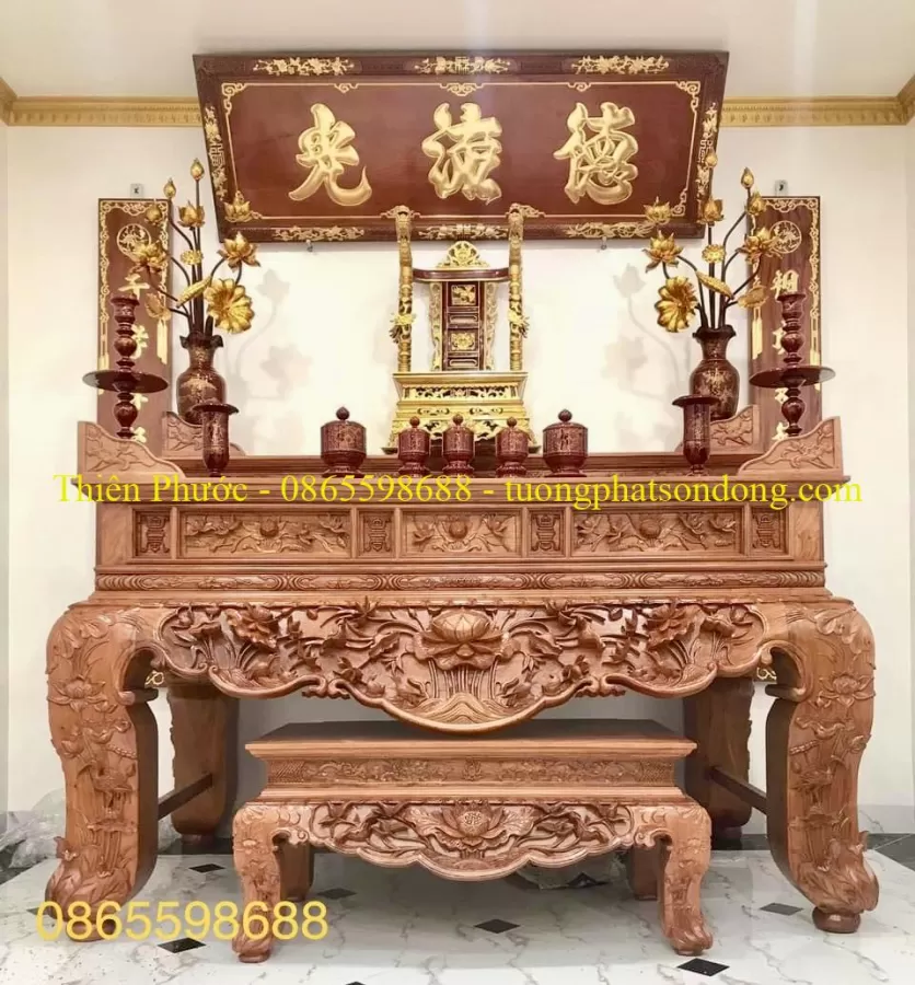 Sập thờ, Sập thờ nhị cấp, Sập thờ tam cấp, Ban chùa, Ban Điện – ảnh 2 – mã DT-004-03