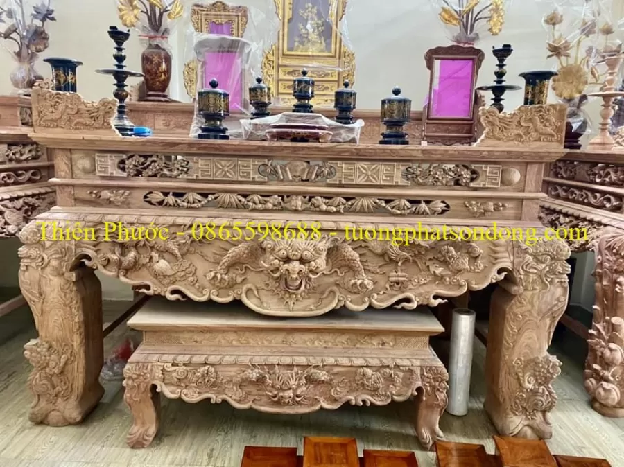 Sập thờ, Sập thờ nhị cấp, Sập thờ tam cấp, Ban chùa, Ban Điện – ảnh 33 – mã DT-004-07