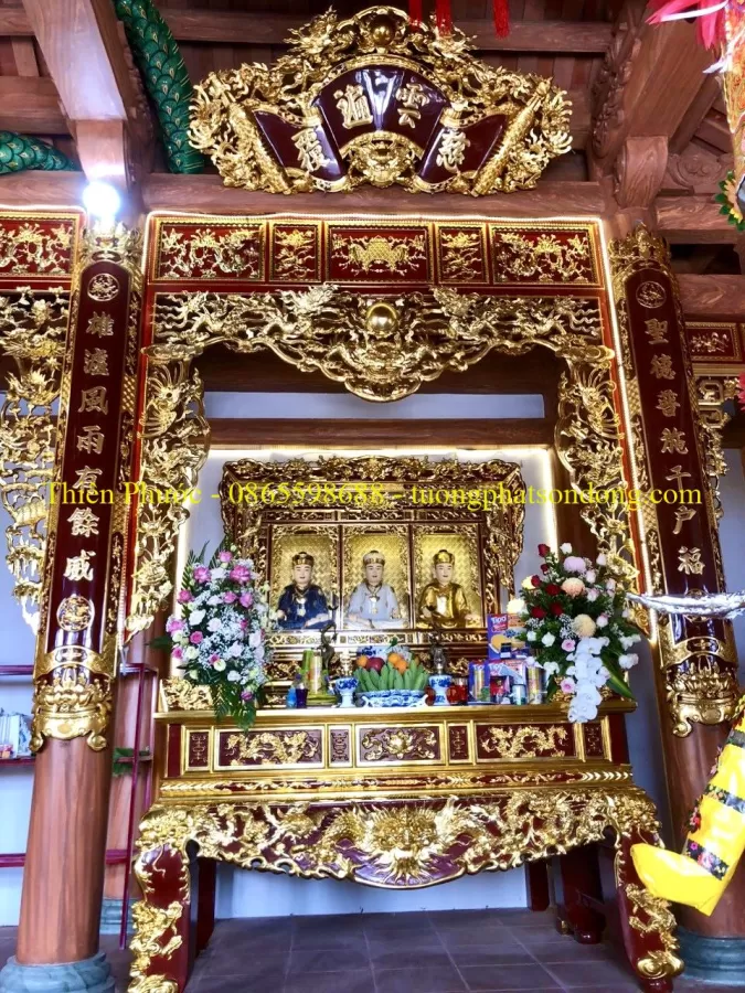 Sập thờ, Sập thờ nhị cấp, Sập thờ tam cấp, Ban chùa, Ban Điện – ảnh 17 – mã DT-004-25