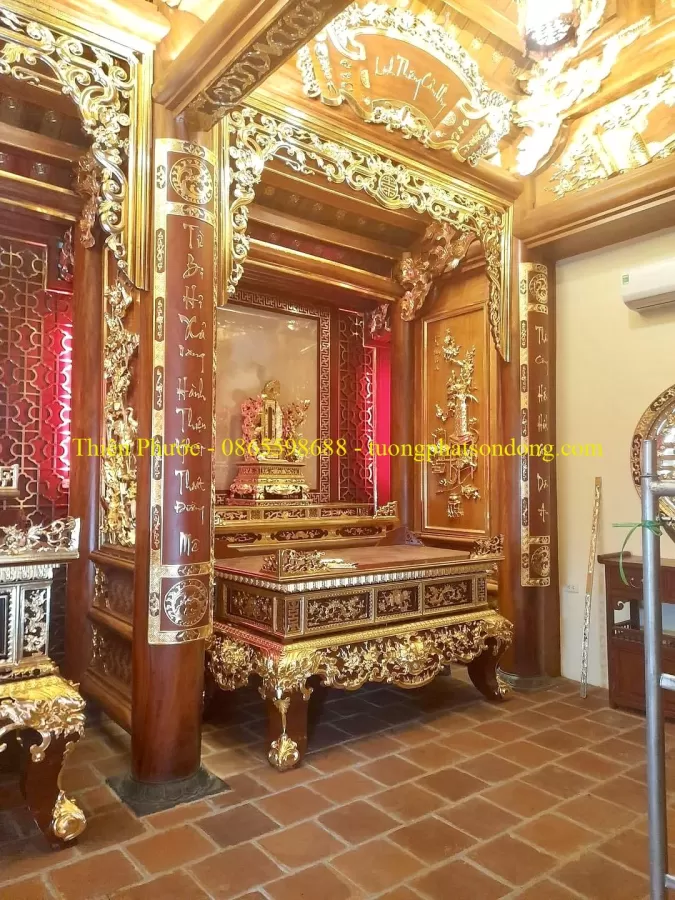 Sập thờ, Sập thờ nhị cấp, Sập thờ tam cấp, Ban chùa, Ban Điện – ảnh 20 – mã DT-004-28