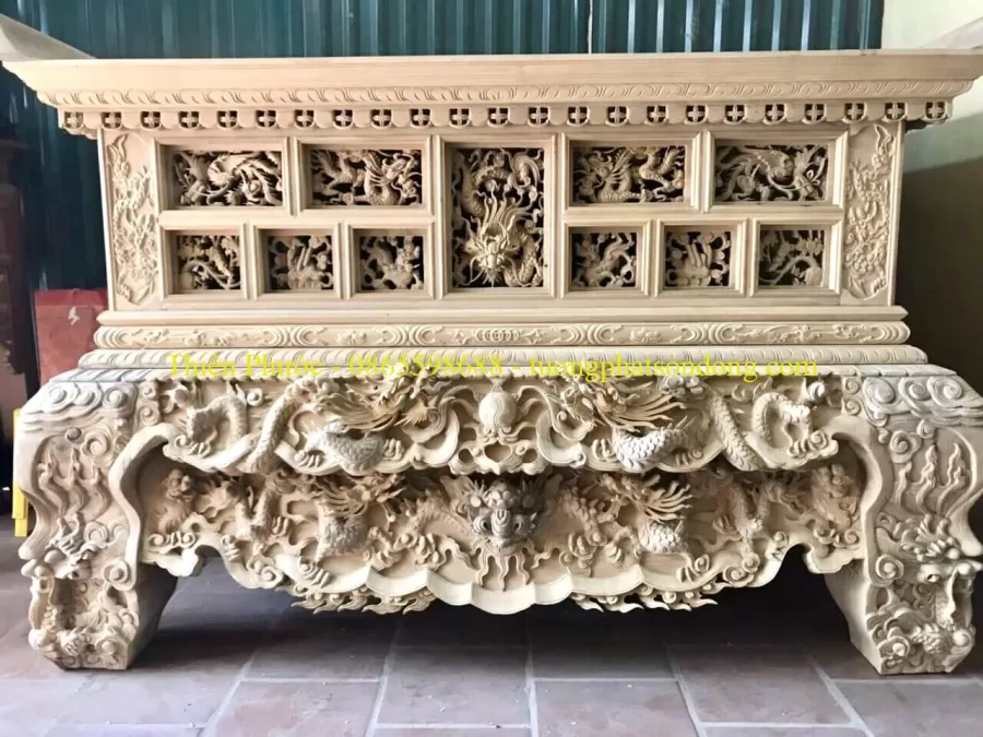 Sập thờ, Sập thờ nhị cấp, Sập thờ tam cấp, Ban chùa, Ban Điện – ảnh 23 – mã DT-004-31
