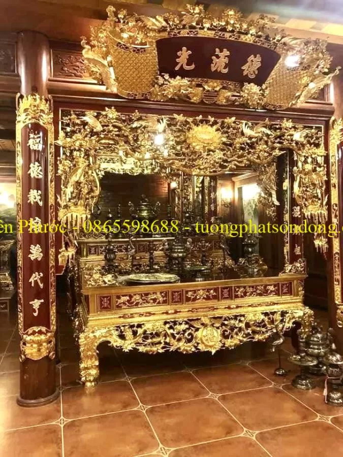 Sập thờ, Sập thờ nhị cấp, Sập thờ tam cấp, Ban chùa, Ban Điện – ảnh 43 – mã DT-004-38