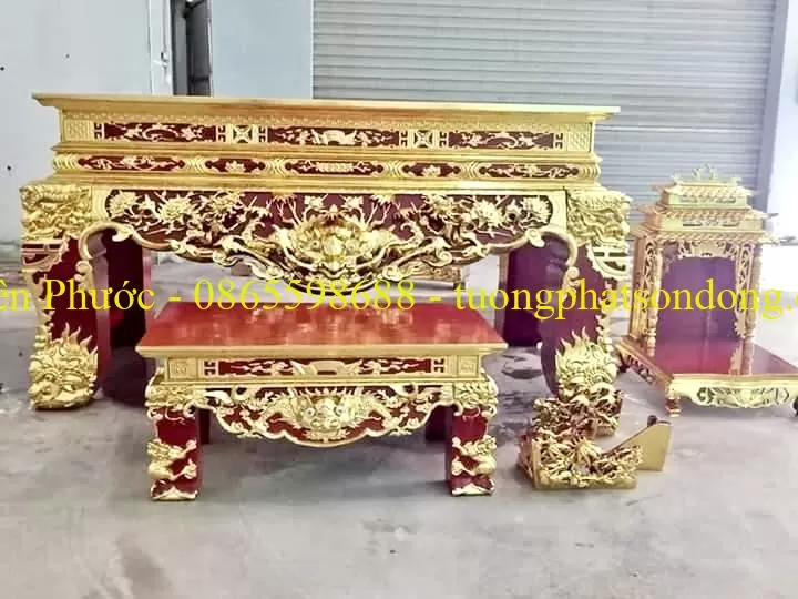Sập thờ, Sập thờ nhị cấp, Sập thờ tam cấp, Ban chùa, Ban Điện – ảnh 45 – mã DT-004-41