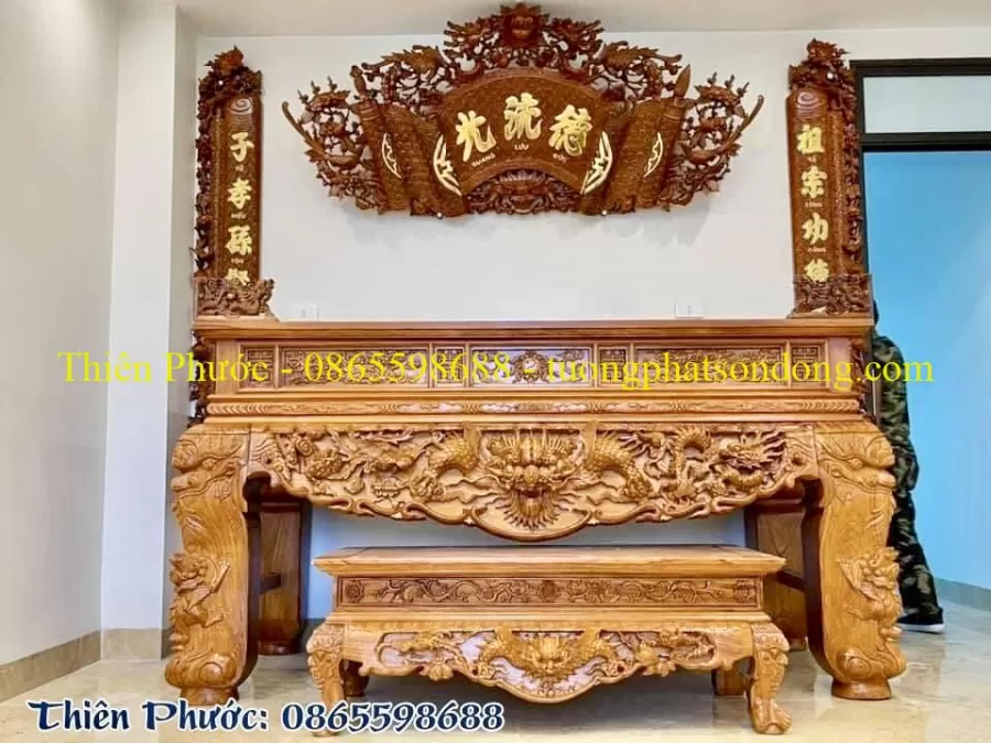 Sập thờ, Sập thờ nhị cấp, Sập thờ tam cấp, Ban chùa, Ban Điện – ảnh 49 – mã DT-004-49