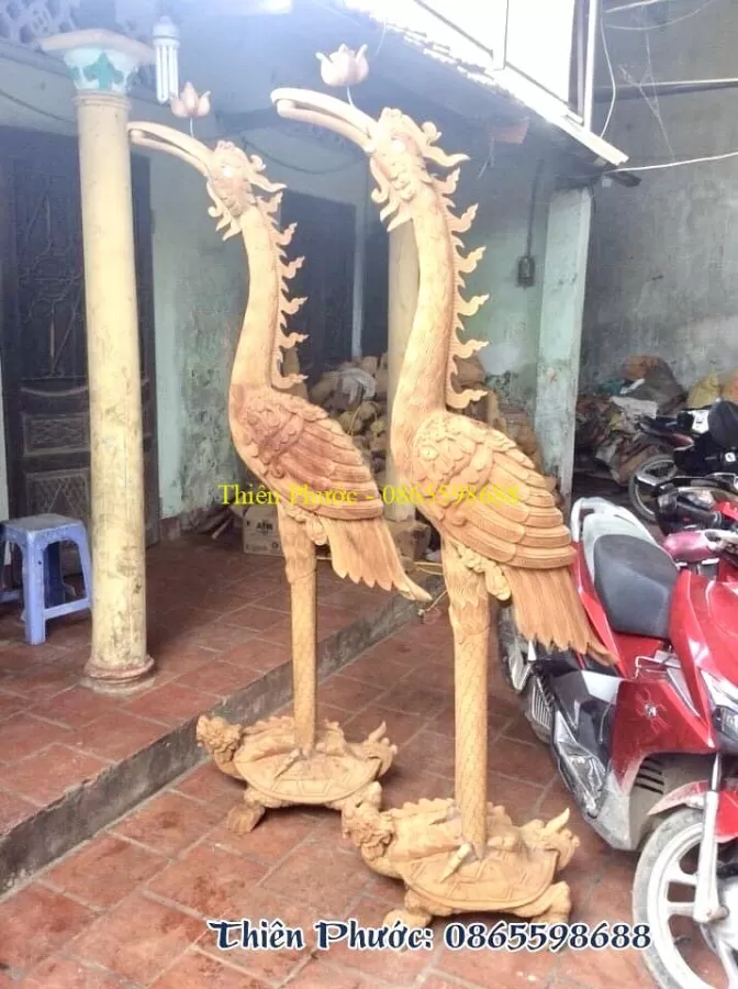 Tượng Hạc Gỗ Thờ – ảnh 13 – mã DT-014-11