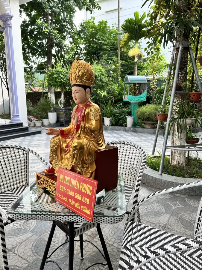 Tượng Mẫu Cửu Trùng Thiên Gỗ Mít Ta Sơn Son Thếp Vàng – ảnh 6 – mã TTP-094-06
