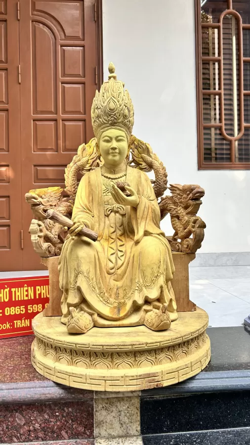 Tượng Mẫu Cửu Trùng Thiên Thếp Vàng 9999 – ảnh 5 – mã TTP-089-05