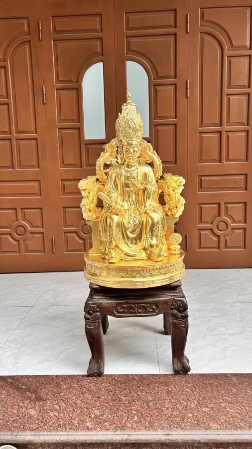 Tượng Mẫu Cửu Trùng Thiên Thếp Vàng 9999 – ảnh 7 – mã TTP-089-07