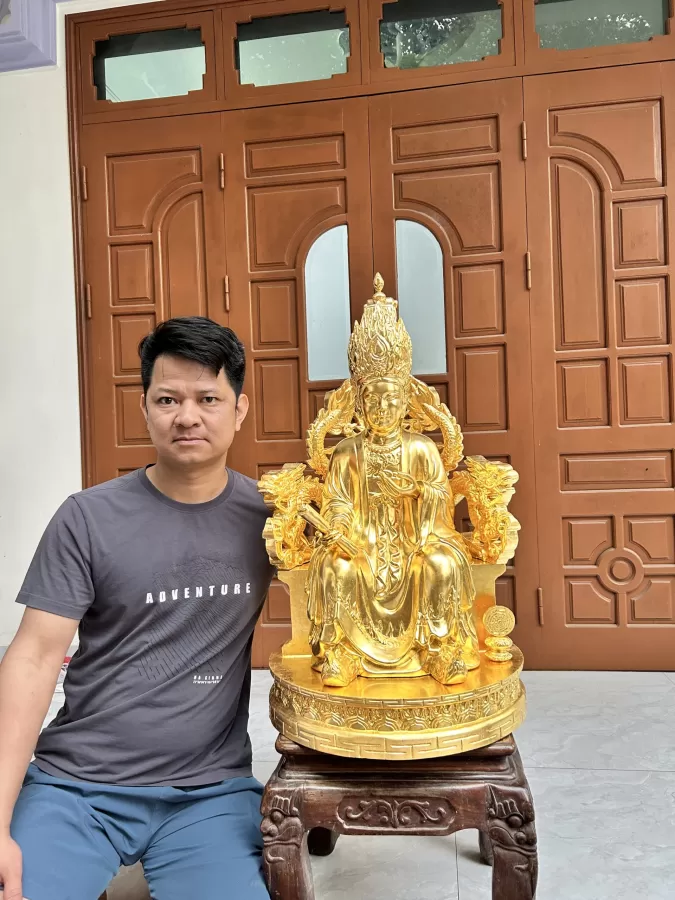 Tượng Mẫu Cửu Trùng Thiên Thếp Vàng 9999 – ảnh 11 – mã TTP-089-11