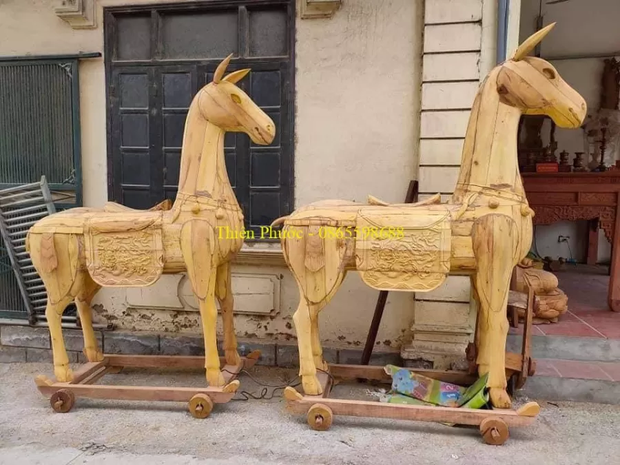 Tượng Ngựa Gỗ Thờ – ảnh 7 – mã TP-028-07