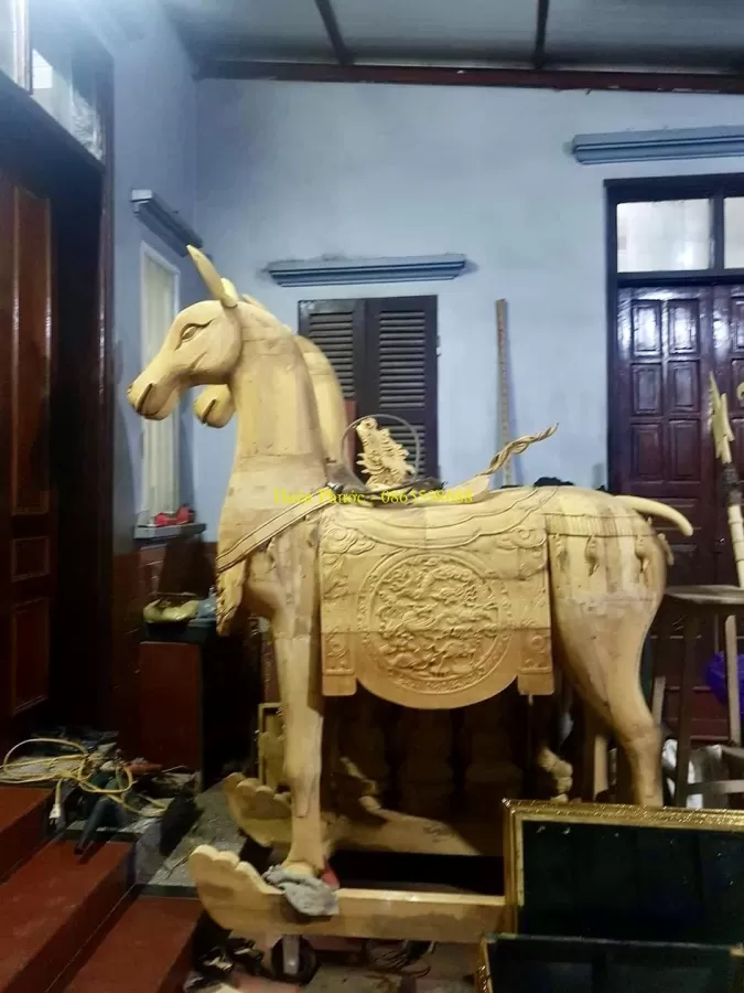 Tượng Ngựa Gỗ Thờ – ảnh 27 – mã TP-028-27