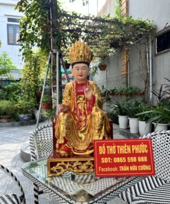 Tượng Mẫu Cửu Trùng Thiên Gỗ Mít Ta Sơn Son Thếp Vàng